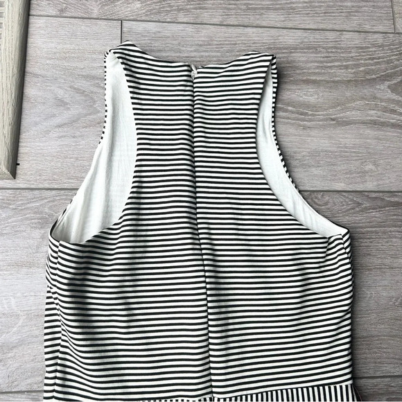 Bebe Short Asymmetrical Striped Stretch  Mini Dress - Picture 10 of 15